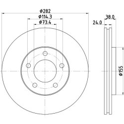 Brake Disc MINTEX MDC1270 OE Ref 4523368 MINTEX