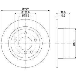 Brake Disc MINTEX MDC1281 OE Ref 34216758552 MINTEX