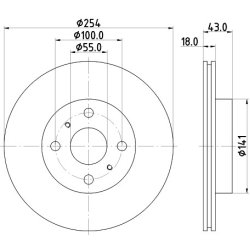 Brake Disc MINTEX MDC1289 OE Ref 4351216080 MINTEX
