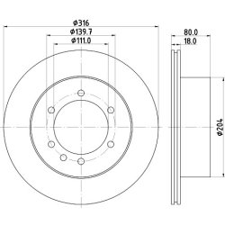 Brake Disc MINTEX MDC1298 OE Ref 4320605J04 MINTEX