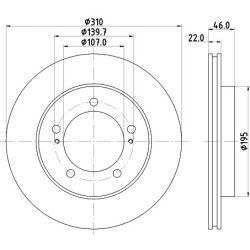 Brake Disc MINTEX MDC1301 OE Ref 5521177E00 MINTEX