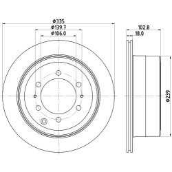 Brake Disc MINTEX MDC1303 OE Ref 4243160171 MINTEX