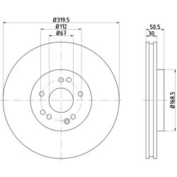 Brake Disc MINTEX MDC1304 OE Ref 1294211512 MINTEX