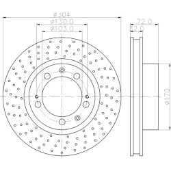 Brake Disc MINTEX MDC1305 OE Ref 99335104401 MINTEX