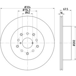 Brake Disc MINTEX MDC1306 OE Ref 4243114150 MINTEX