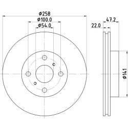Brake Disc MINTEX MDC1318 OE Ref 4351217010 MINTEX