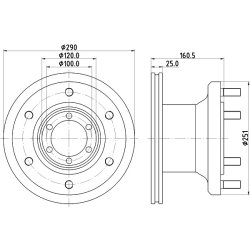 Brake Disc MINTEX MDC1322 OE Ref 1904696 MINTEX