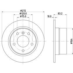 Brake Disc MINTEX MDC1327 OE Ref 1163845 MINTEX