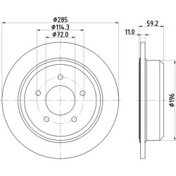 Brake Disc MINTEX MDC1331 OE Ref 2AMV8184AA MINTEX