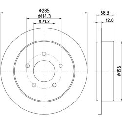 Brake Disc MINTEX MDC1335 OE Ref 4087729 MINTEX