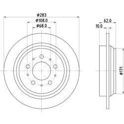 Brake Disc MINTEX MDC1352 OE Ref 272248 MINTEX