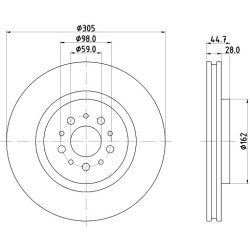 Brake Disc MINTEX MDC1356 OE Ref 71769482 MINTEX