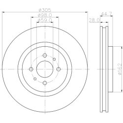 Brake Disc MINTEX MDC1357 OE Ref 46465088 MINTEX