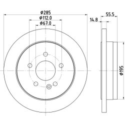 Brake Disc MINTEX MDC1360 OE Ref 1634210112 MINTEX
