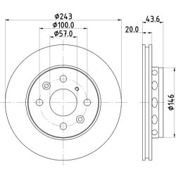 Brake Disc MINTEX MDC1364 OE Ref OK2AA33251B MINTEX