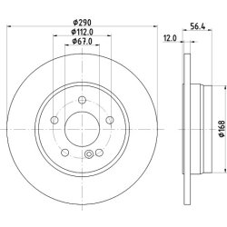Brake Disc MINTEX MDC1365 OE Ref A2104230512 MINTEX