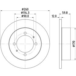 Brake Disc MINTEX MDC1369 OE Ref 5841134110 MINTEX