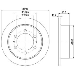 Brake Disc MINTEX MDC1371 OE Ref 4840105100 MINTEX