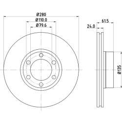 Brake Disc MINTEX MDC1397 OE Ref 9160398 MINTEX