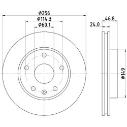 Brake Disc MINTEX MDC1398 OE Ref 96218420 MINTEX
