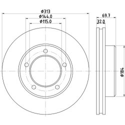 Brake Disc MINTEX MDC1407 OE Ref 4351260130 MINTEX