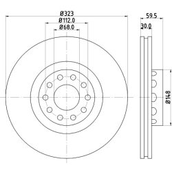 Brake Disc MINTEX MDC1419 OE Ref 4D0615301F MINTEX