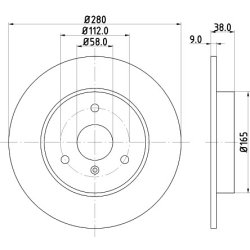 Brake Disc MINTEX MDC1423 OE Ref 0S08333251 MINTEX