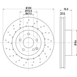 Brake Disc MINTEX MDC1425 OE Ref 2204212512 MINTEX