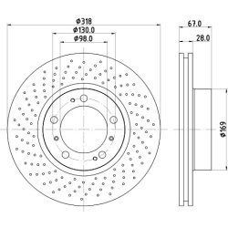 Brake Disc MINTEX MDC1429 OE Ref 99635140601 MINTEX