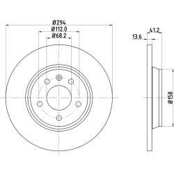 Brake Disc MINTEX MDC1436 OE Ref 7D0615601A MINTEX