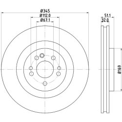 Brake Disc MINTEX MDC1467 OE Ref 1634210312 MINTEX