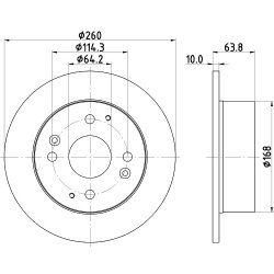 Brake Disc MINTEX MDC1482 OE Ref 42510S1AE10 MINTEX
