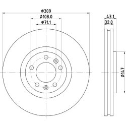 Brake Disc MINTEX MDC1495 OE Ref 4249H0 MINTEX