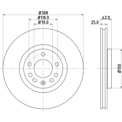 Brake Disc MINTEX MDC1500C OE Ref 09936911 MINTEX