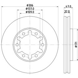 Brake Disc MINTEX MDC1509 OE Ref 40206VB000 MINTEX
