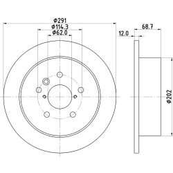 Brake Disc MINTEX MDC1511 OE Ref 4243144031 MINTEX
