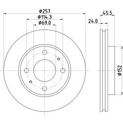 Brake Disc MINTEX MDC1512 OE Ref 517122D310 MINTEX