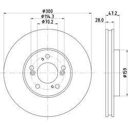 Brake Disc MINTEX MDC1516 OE Ref 45251S1AE20 MINTEX
