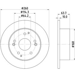 Brake Disc MINTEX MDC1517 OE Ref 42510S1A305 MINTEX