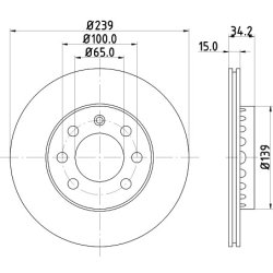 Brake Disc MINTEX MDC1522 OE Ref JZW615301C MINTEX