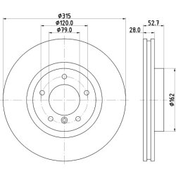 Brake Disc MINTEX MDC1524 OE Ref 34112227737 MINTEX