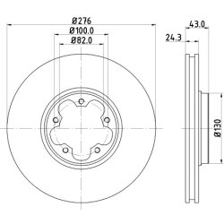Brake Disc MINTEX MDC1527 OE Ref 1C1J1125AC MINTEX