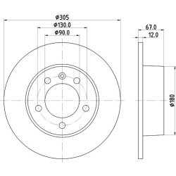 Brake Disc MINTEX MDC1529 OE Ref 4020622P01