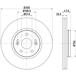 Brake Disc MINTEX MDC1535 OE Ref 7701206614 MINTEX