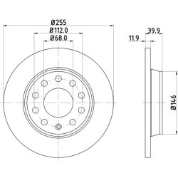 Brake Disc MINTEX MDC1541C OE Ref L8E0615601D MINTEX