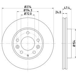 Brake Disc MINTEX MDC1543 OE Ref GF3Y3325XA MINTEX