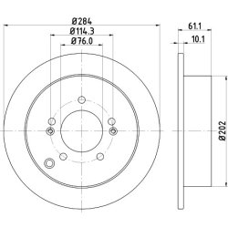 Brake Disc MINTEX MDC1545C OE Ref 584113A300 MINTEX