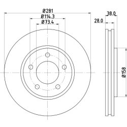 Brake Disc MINTEX MDC1555 OE Ref 05073069 MINTEX