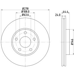Brake Disc MINTEX MDC1556C OE Ref 2T141125CA MINTEX