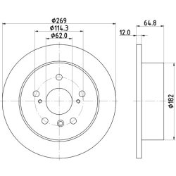 Brake Disc MINTEX MDC1565 OE Ref 4243106051 MINTEX